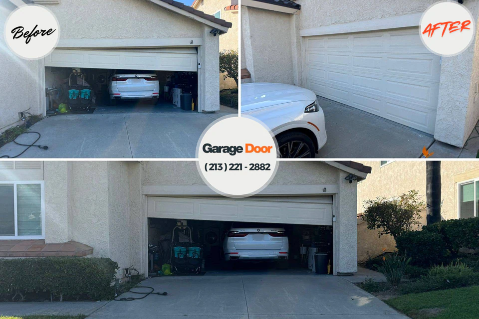 Before and after: garage door repair Long Lake, MN
